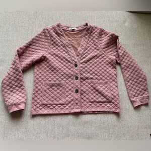 Madewell Quilted Pink Cardigan